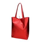 Piros nagy méretű bőr shopper
