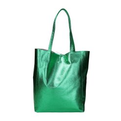 Fémes hatású hasított bőr shopper táska – Modern elegancia