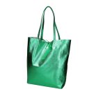 Fémes hatású hasított bőr shopper táska – Modern elegancia