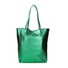 Fémes hatású hasított bőr shopper táska – Modern elegancia