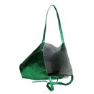 Fémes hatású hasított bőr shopper táska – Modern elegancia