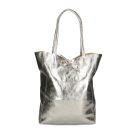 Fémes hatású hasított bőr shopper táska – Modern elegancia