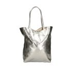 Fémes hatású hasított bőr shopper táska – Modern elegancia