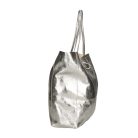 Fémes hatású hasított bőr shopper táska – Modern elegancia