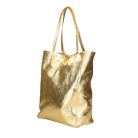 Fémes hatású hasított bőr shopper táska – Modern elegancia