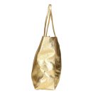 Fémes hatású hasított bőr shopper táska – Modern elegancia