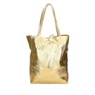 Fémes hatású hasított bőr shopper táska – Modern elegancia