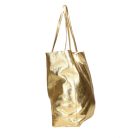 Fémes hatású hasított bőr shopper táska – Modern elegancia