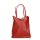 Piros közepses méretű bőr shopper