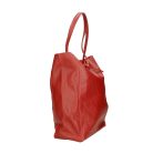 Piros közepses méretű bőr shopper