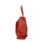 Piros közepses méretű bőr shopper