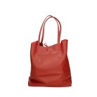 Piros közepses méretű bőr shopper