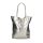 Divatos ezüst színű  bőr shopper