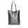 Divatos sötét ezüst színű  bőr shopper