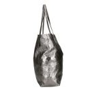 Divatos sötét ezüst színű  bőr shopper